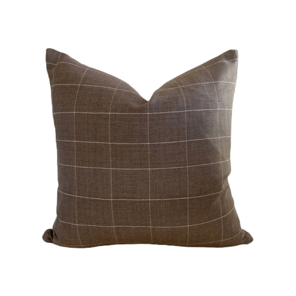 brown cocoa handmade check cushion