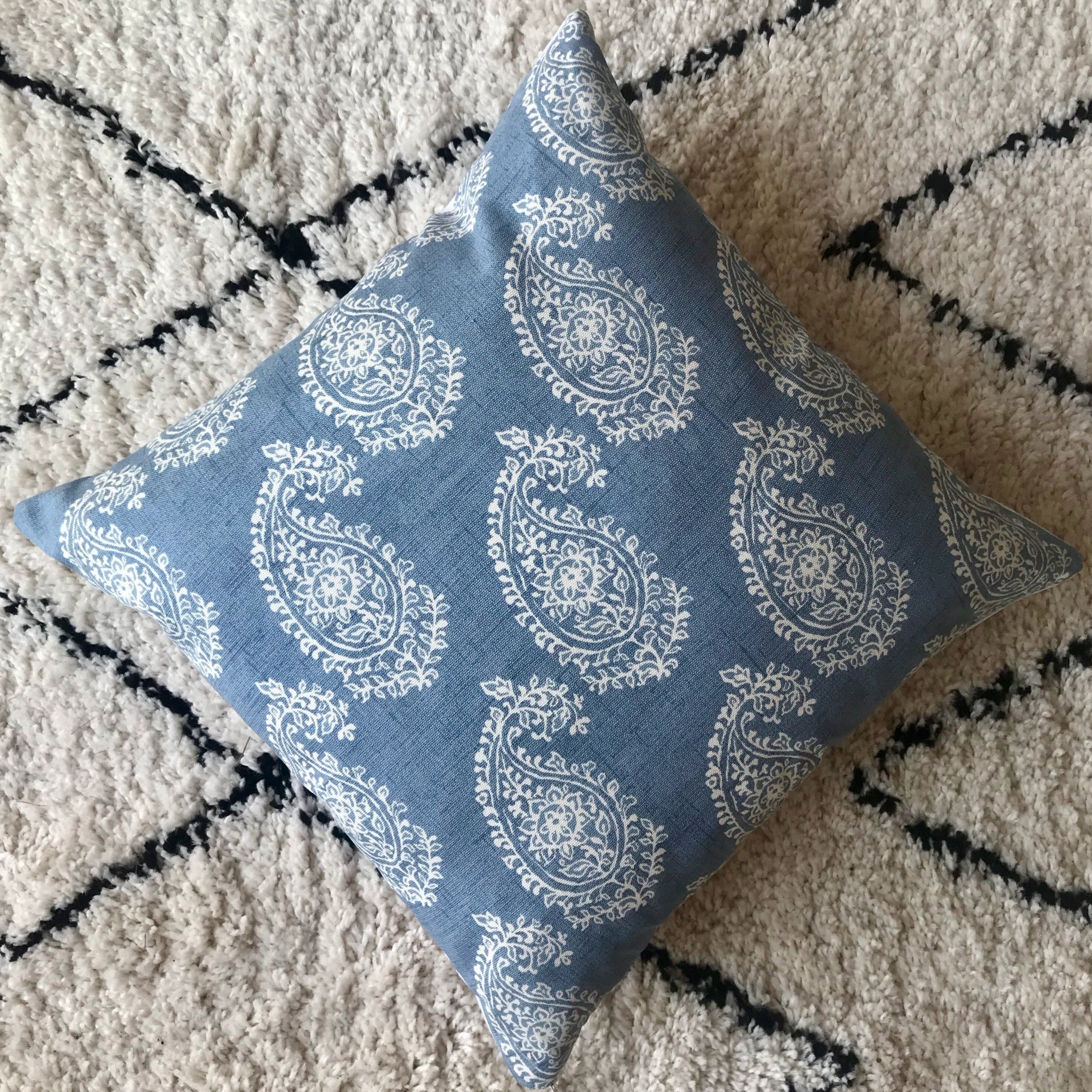 Blue sales paisley pillows