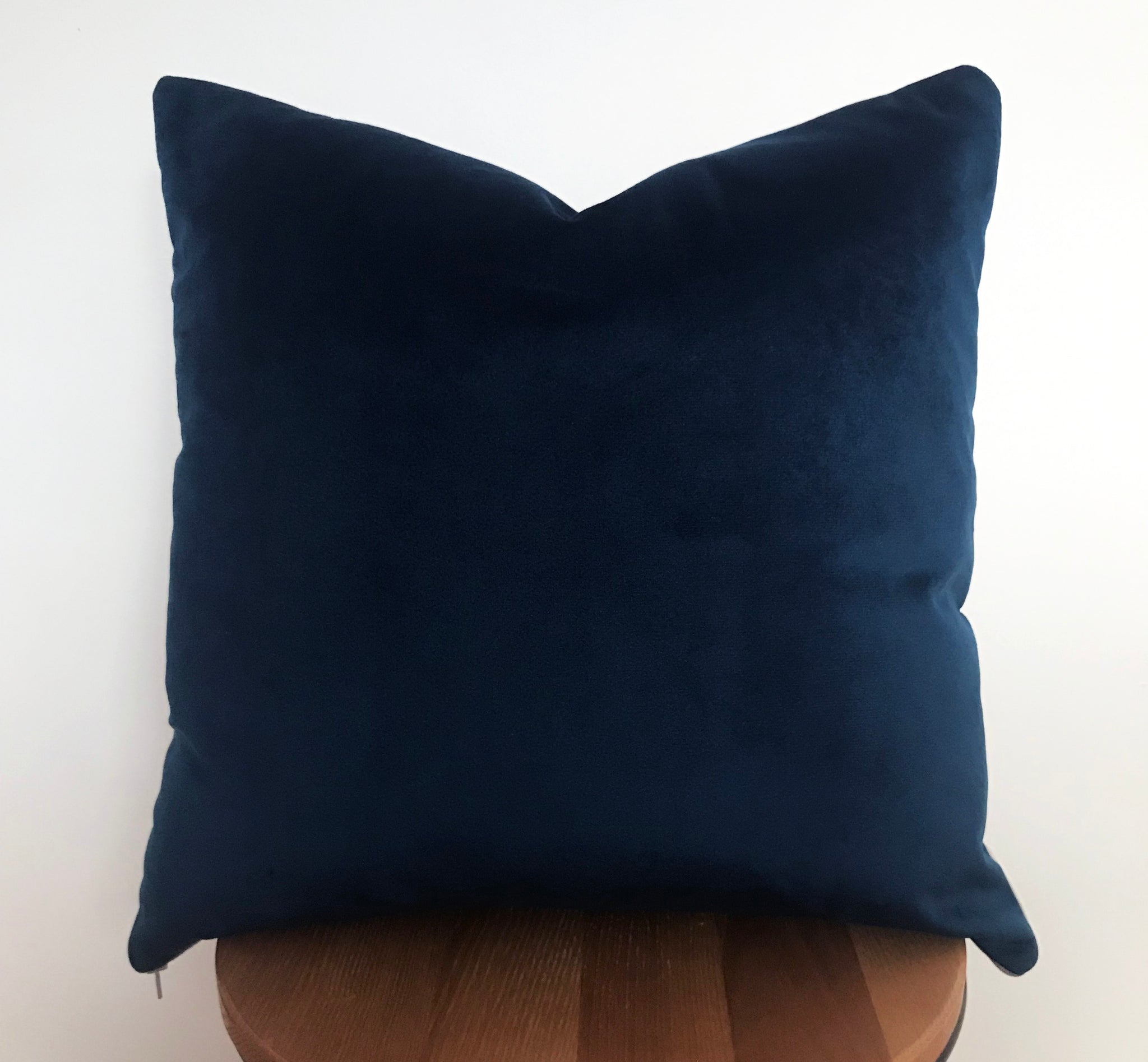 Marine Blue Teal and Mustard Velvet Cushions