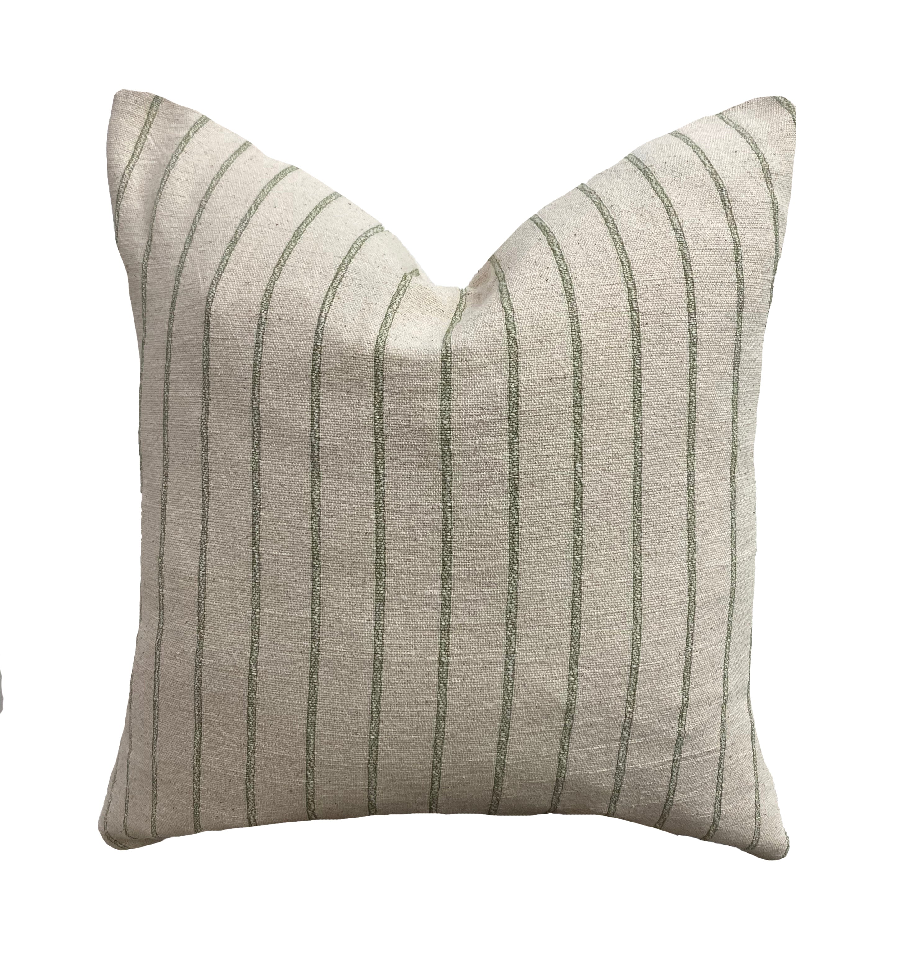 Sage green stripes cushion – Bonny Boutique - Main Image